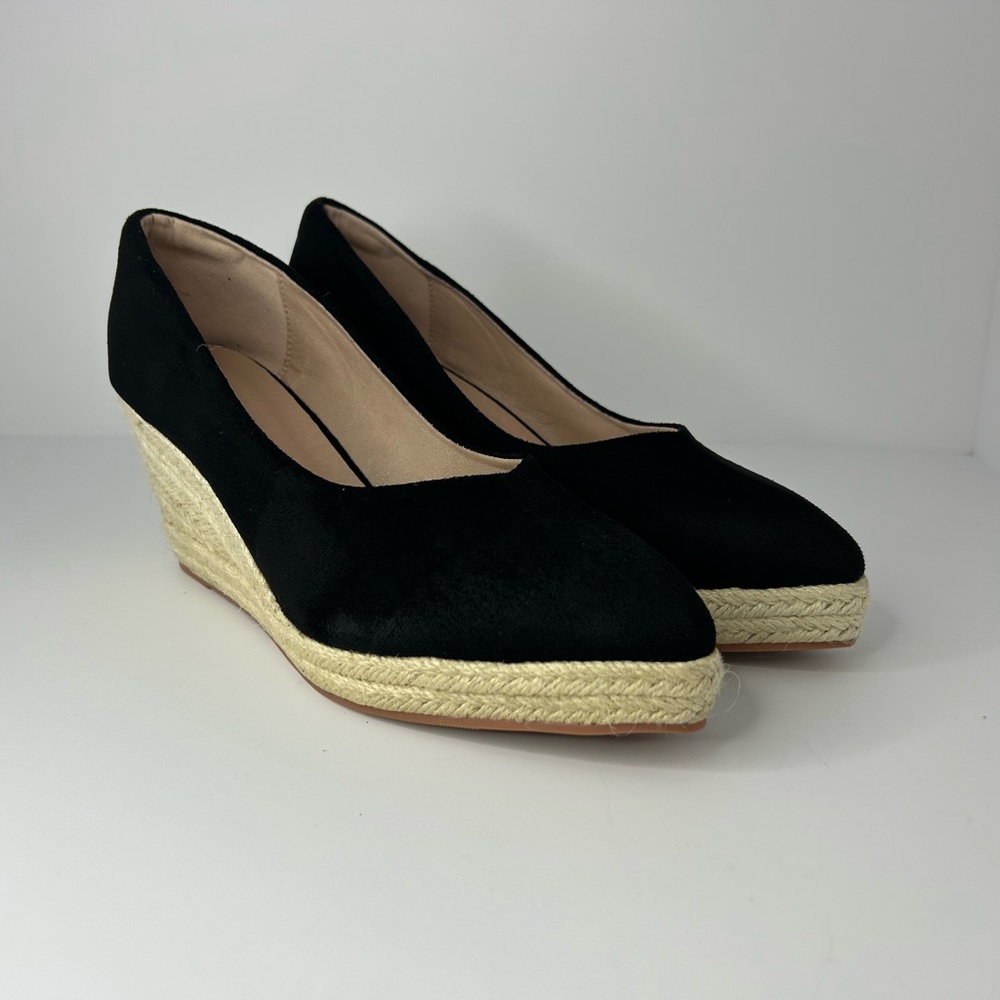 Elegant Black Wedge Espadrilles for Women